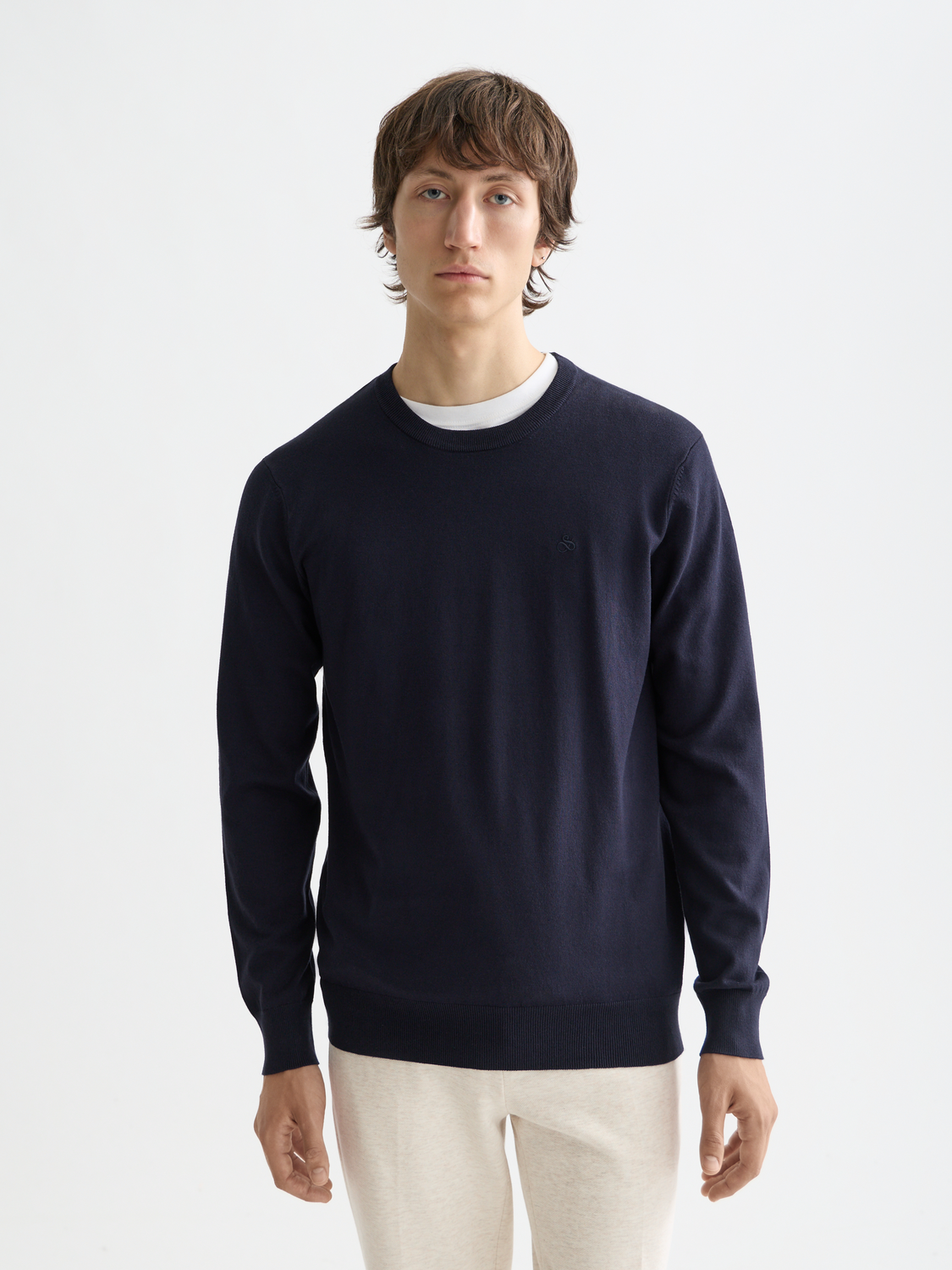 Viscose crewneck pullover by Scotch & Soda, a stylish knitwear piece featuring a classic fit and soft fabric for comfortable wear.