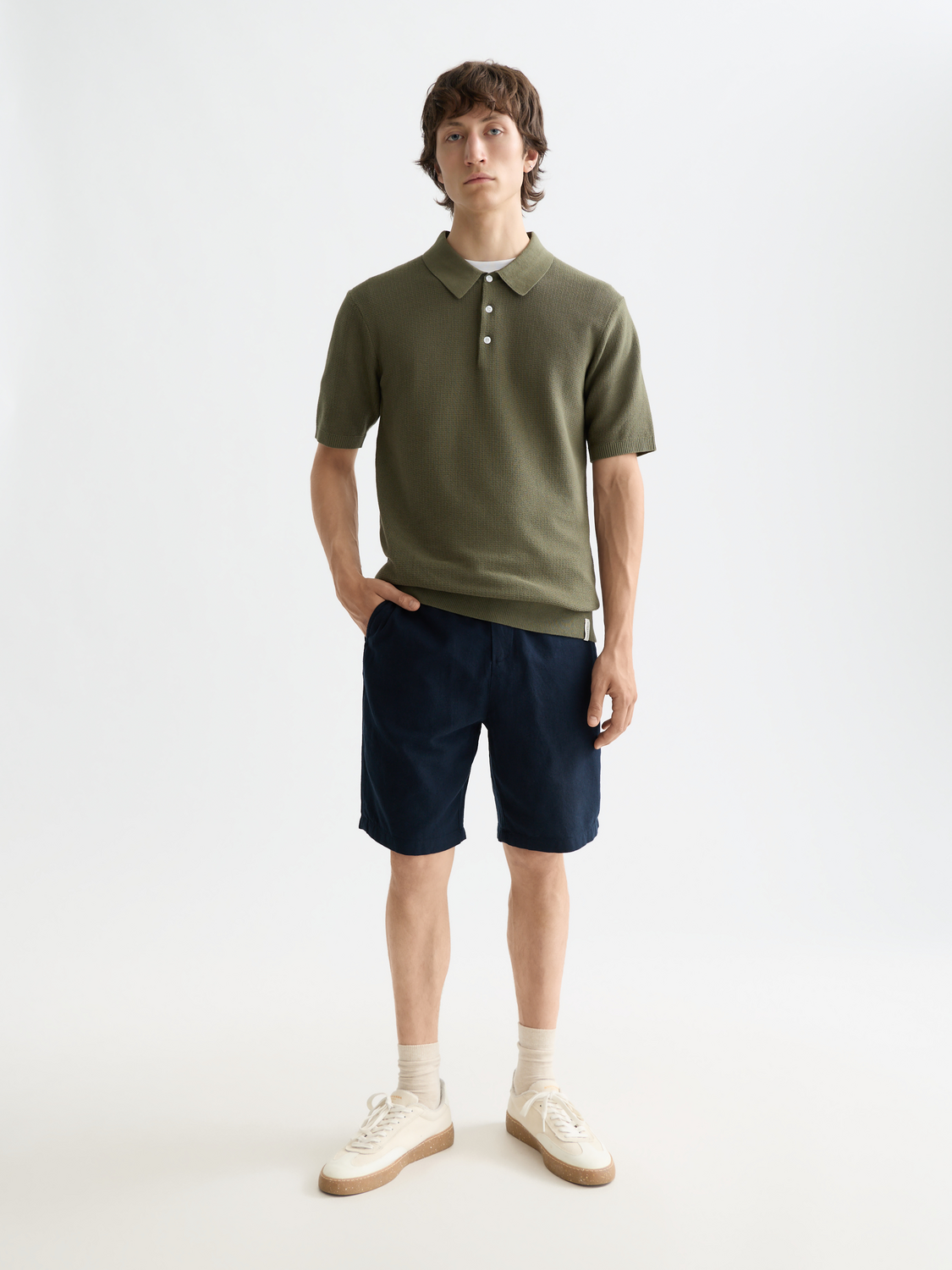 Fave cotton-linen shorts - Scotch & Soda NZ