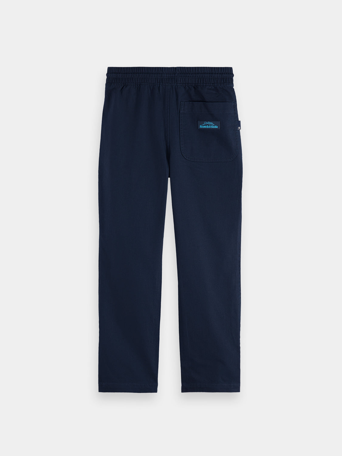 Kids' Scotch & Soda twill jogger pants in black, featuring a comfortable fit and casual style, shown on a child.
