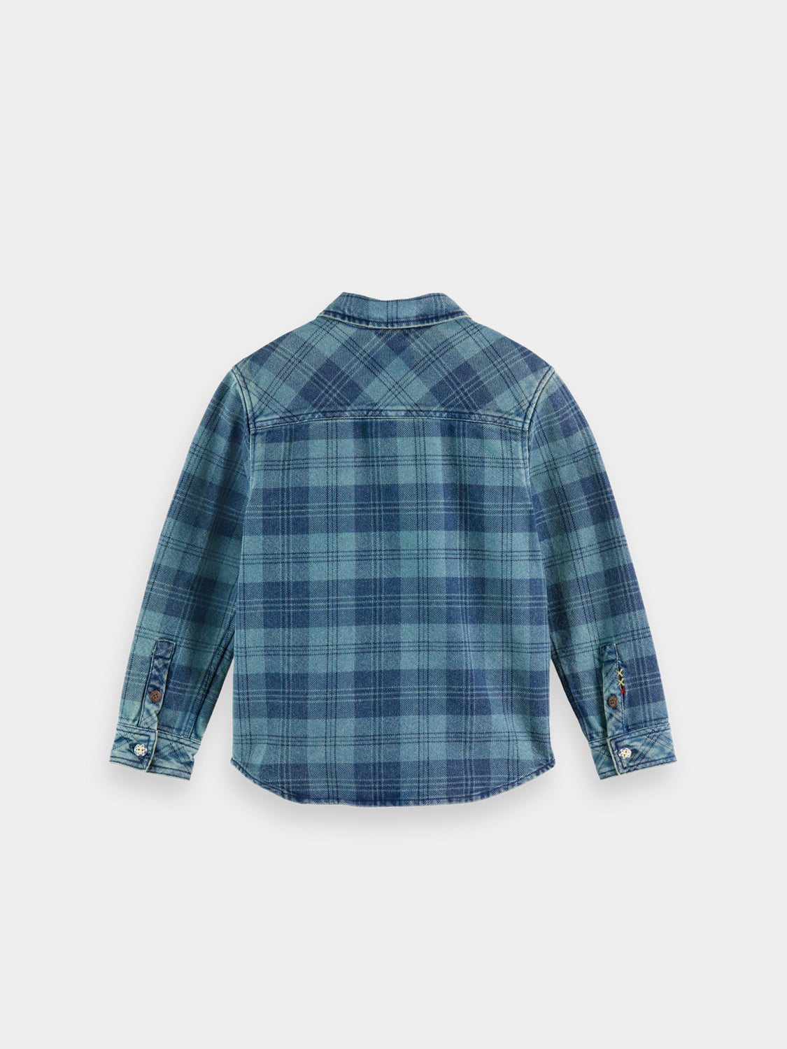 Kids checked overshirt jacket by Scotch & Soda, featuring a classic plaid pattern and button closure, suitable for casual wear.