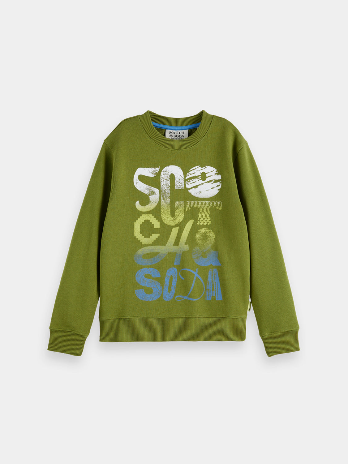 Kids artwork sweatshirt by Scotch & Soda featuring colorful printed design on soft fabric, perfect for casual wear.