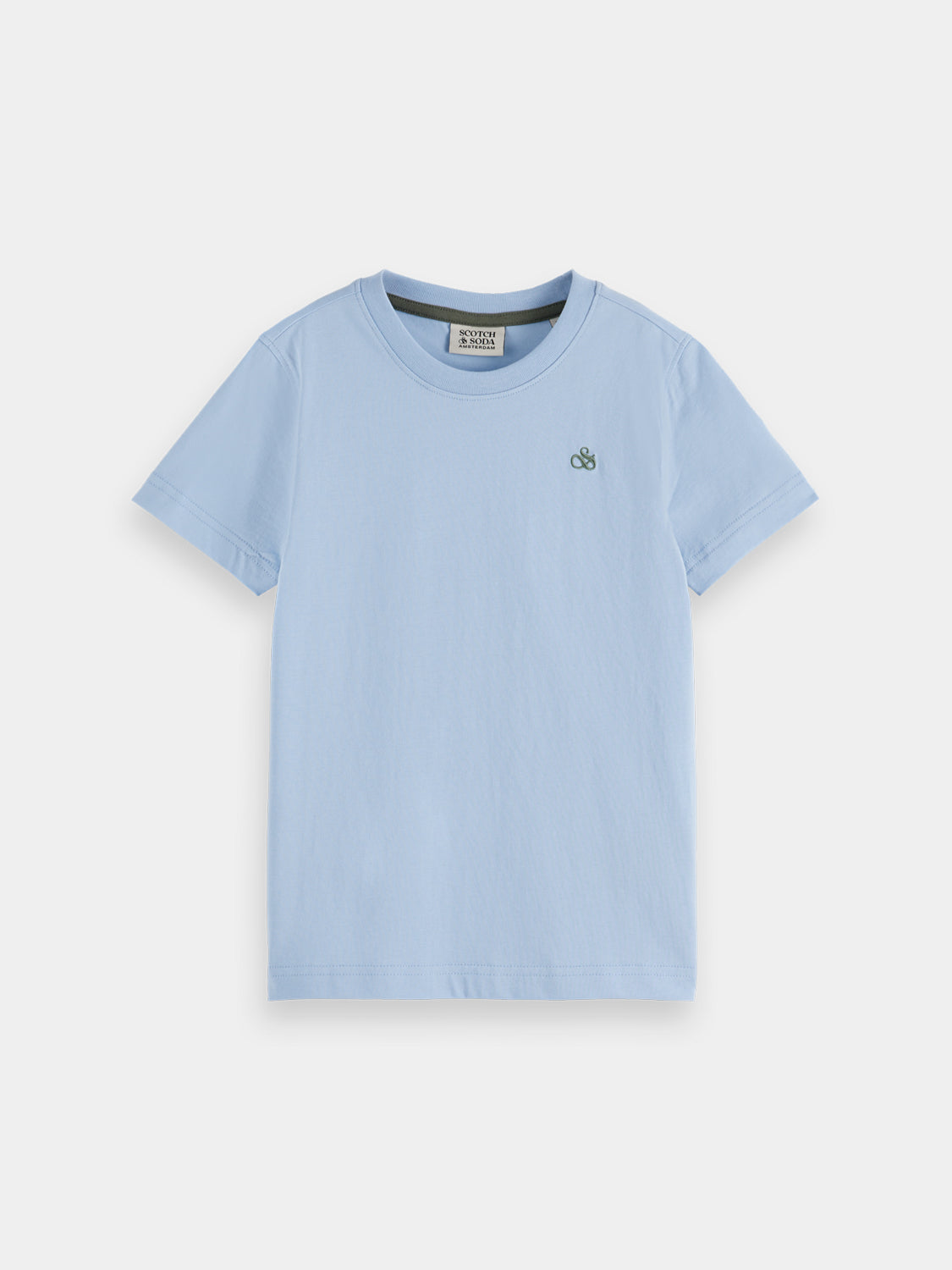 Kids' short-sleeve Logo T-shirt by Scotch & Soda featuring a stylish graphic design on soft cotton fabric.