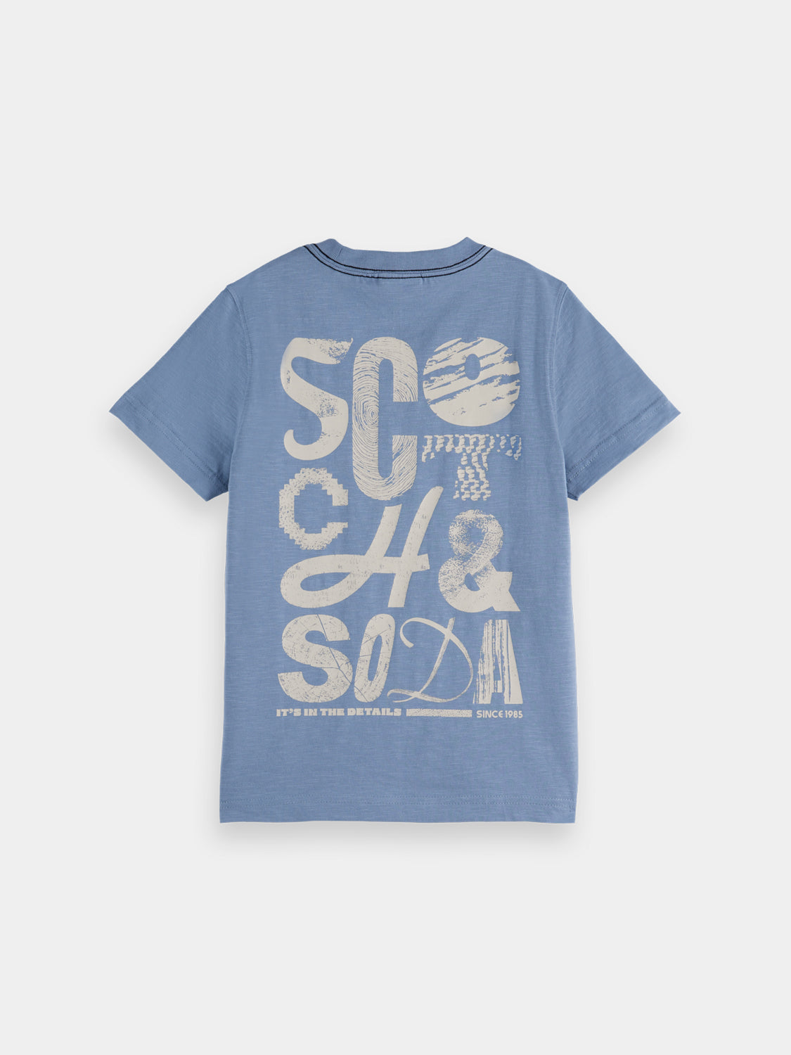 Kids artwork t-shirt by Scotch & Soda, short sleeve tee with colorful graphic design on soft fabric.
