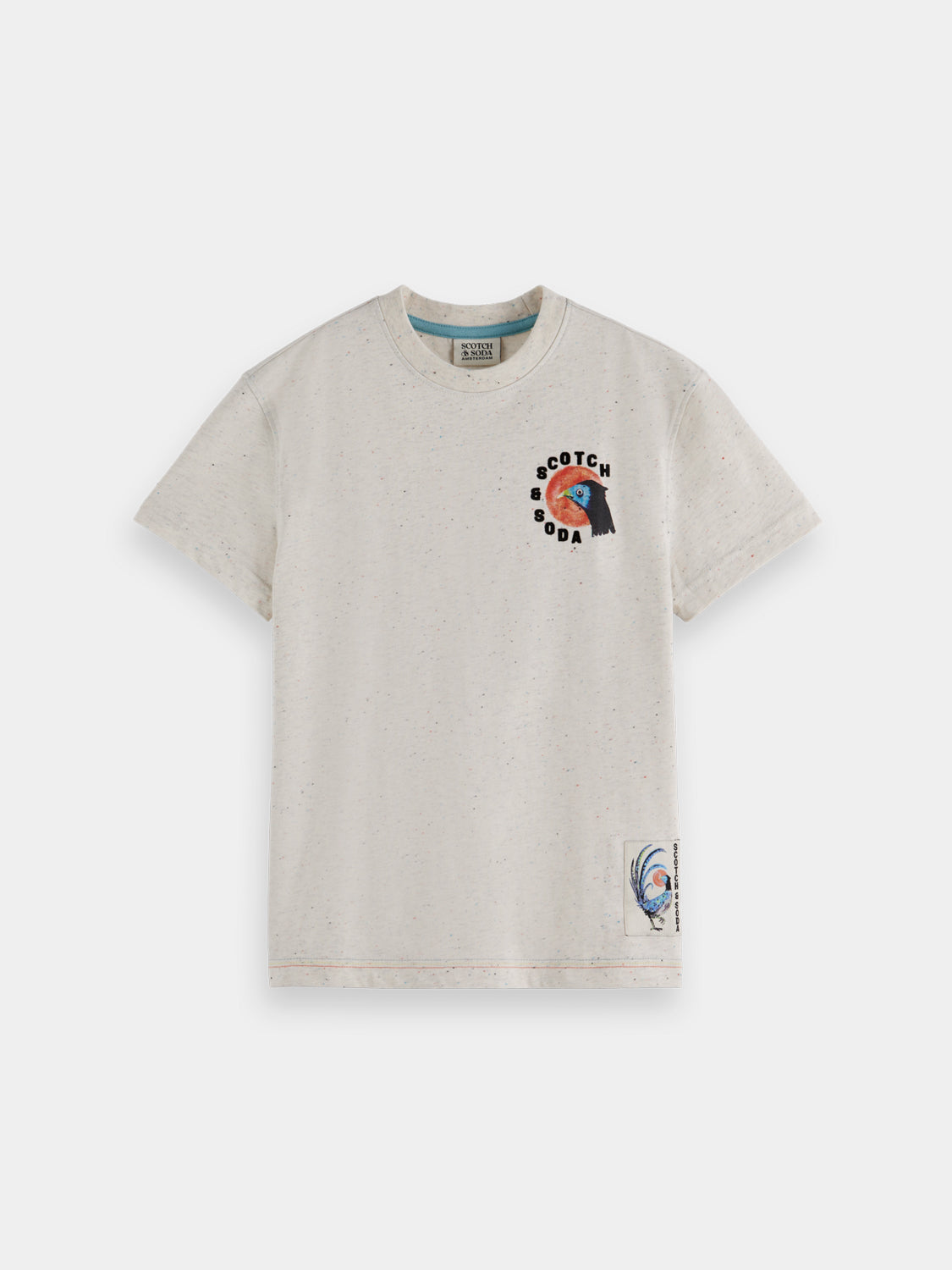 Kids artwork t-shirt by Scotch & Soda, short sleeve tee with colorful graphic design on soft fabric.