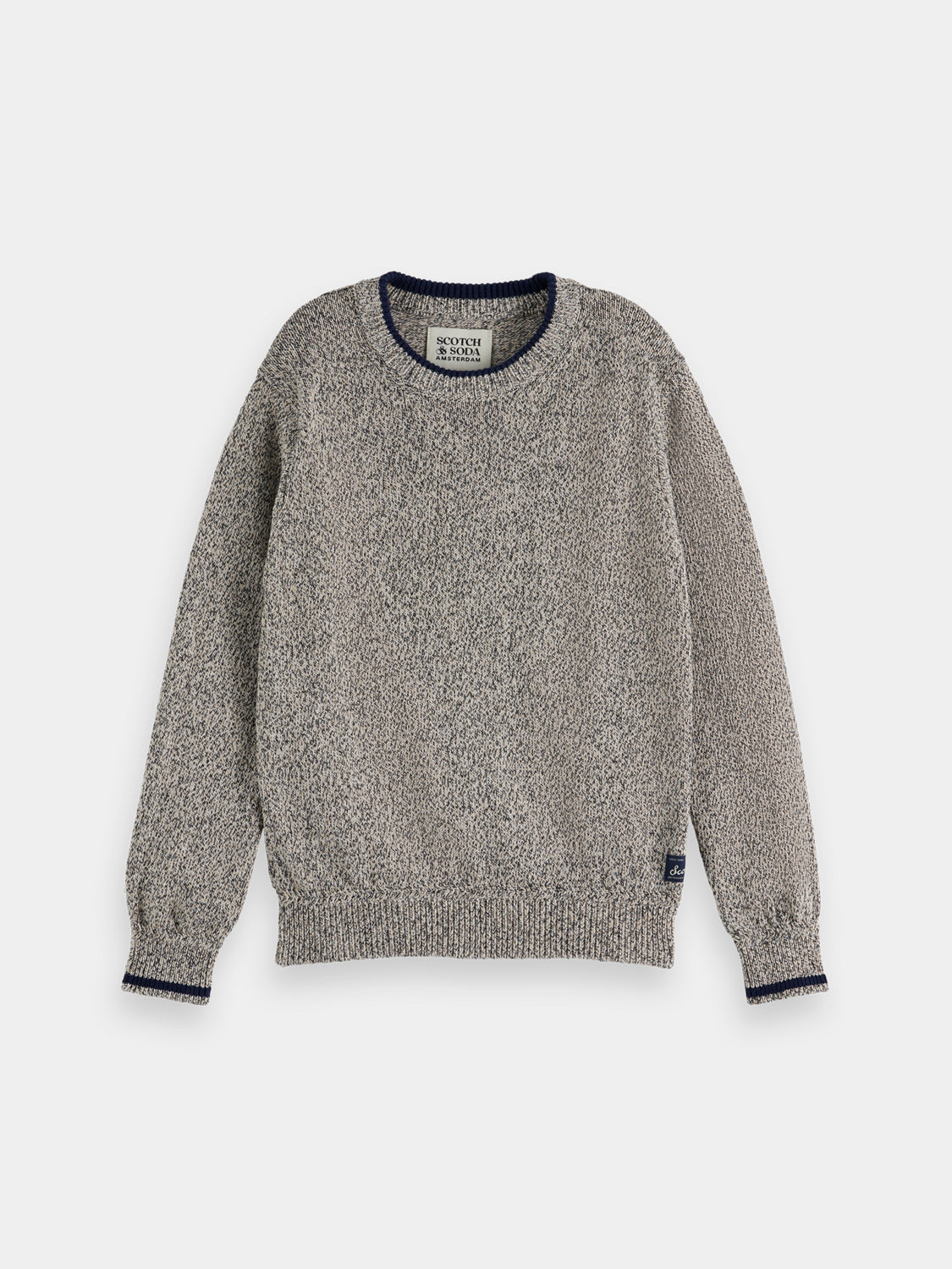 Kids' melange knit pullover by Scotch & Soda, featuring a cozy, textured fabric in a stylish children's sweater style.