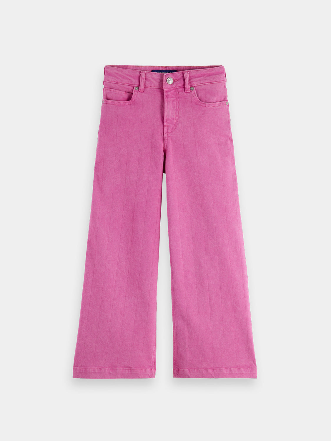 Kids' Wave wide-fit denim jeans by Scotch & Soda, featuring a stylish wide-leg design and classic denim texture.