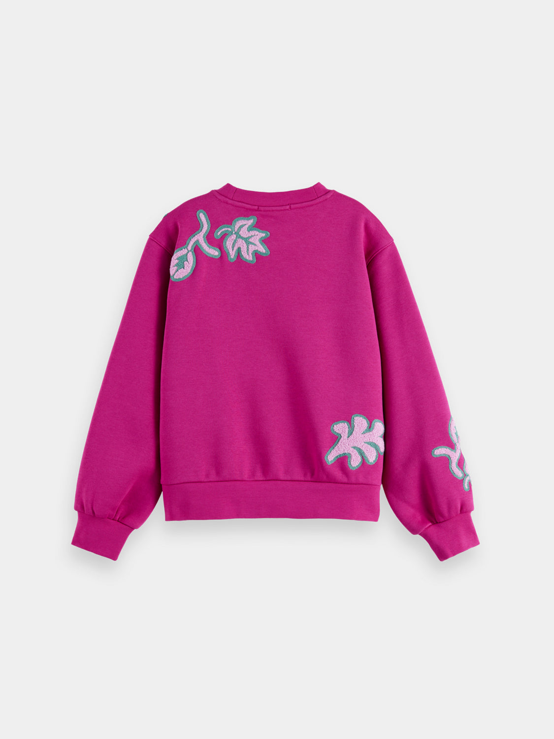 Kids embroidered sweatshirt by Scotch & Soda, featuring colorful embroidery on a cozy sweats fabric.