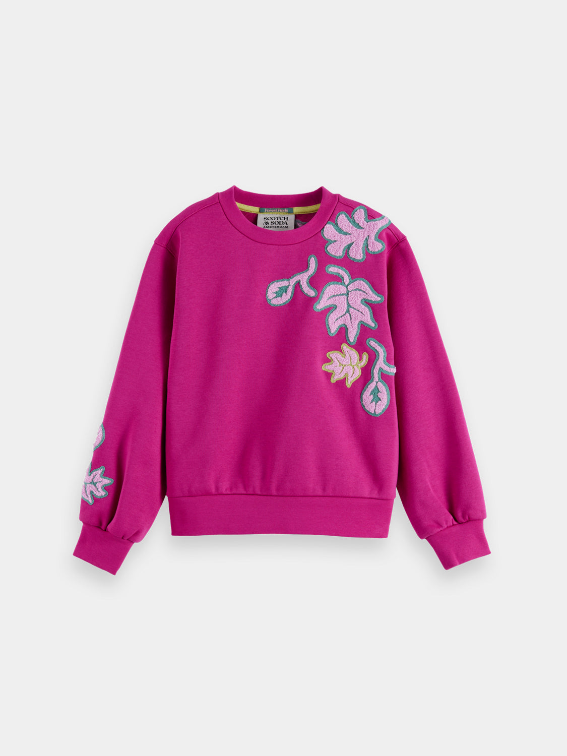 Kids' embroidered sweatshirt by Scotch & Soda, featuring colorful embroidery and comfortable fabric, perfect for casual wear.