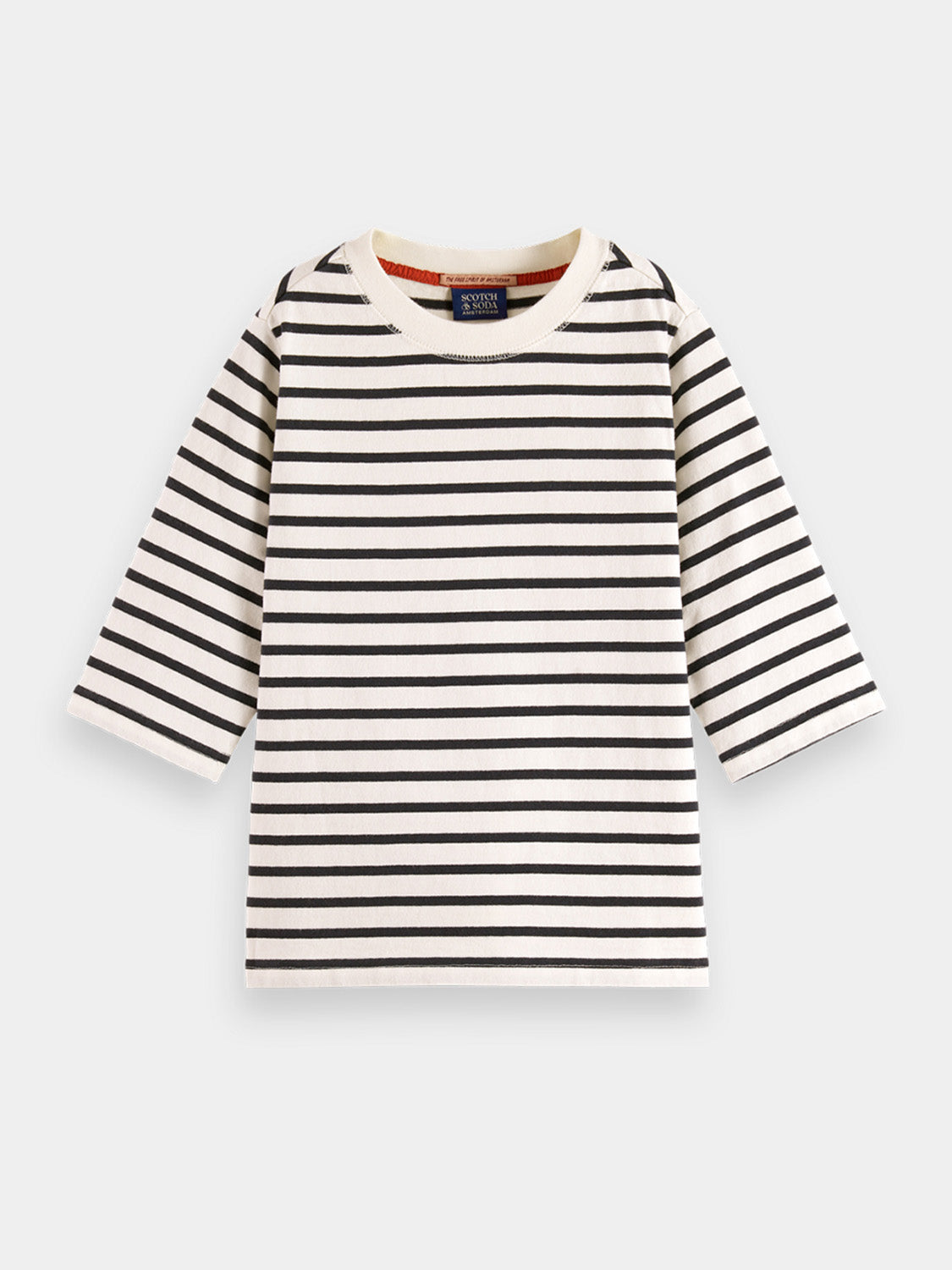 Kids - Denim washed breton t-shirt - Scotch & Soda NZ