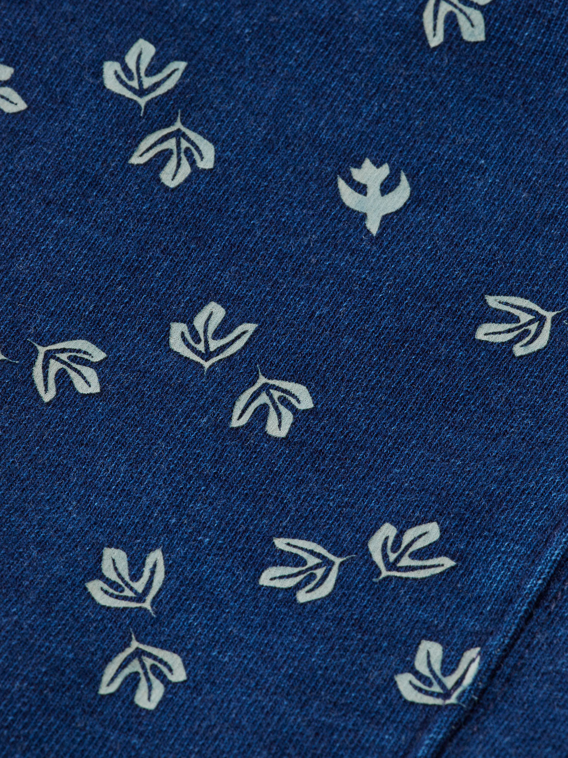 Indigo printed sweatshirt by Scotch & Soda, featuring a stylish design and comfortable fit, shown on a model.