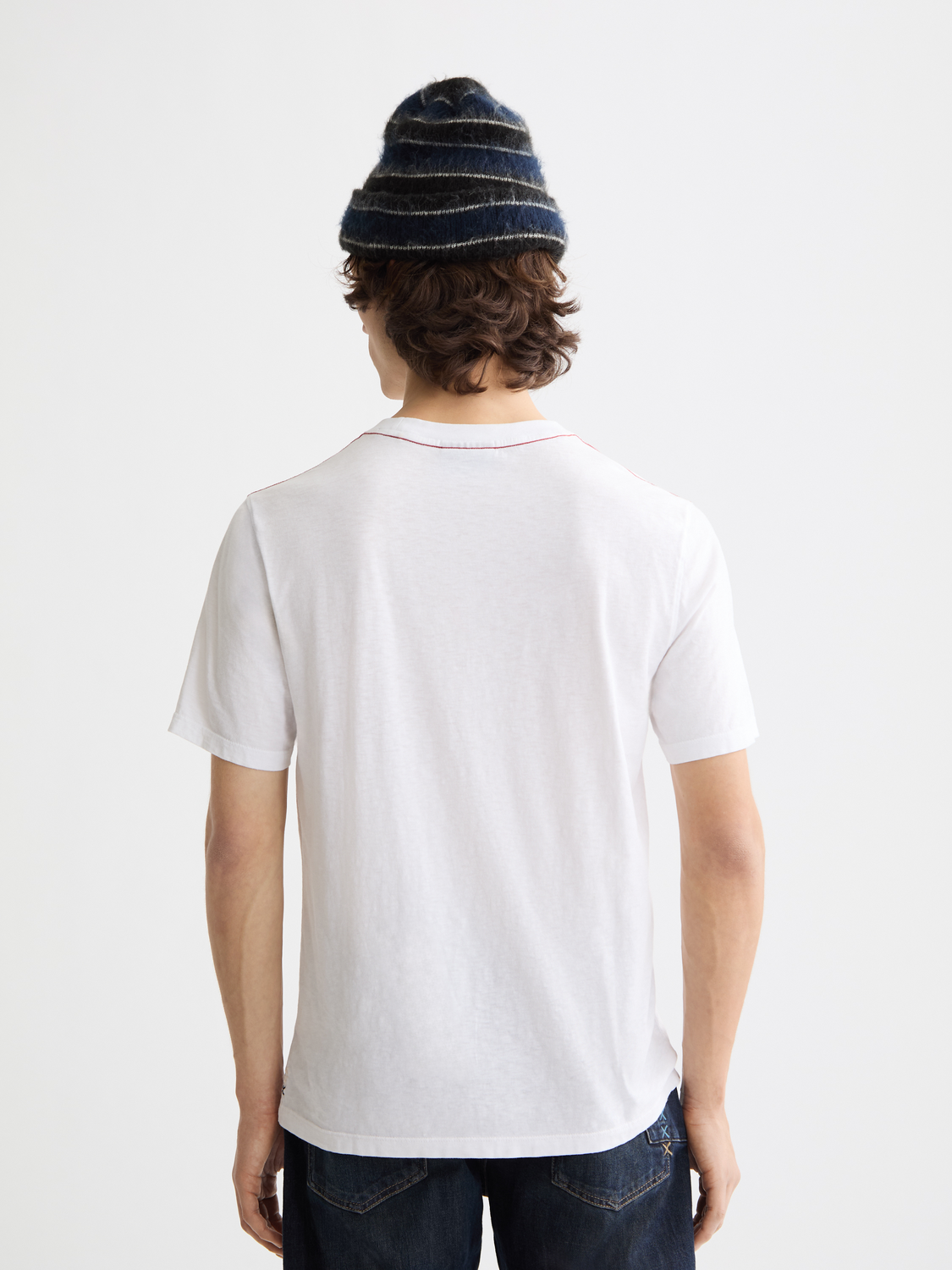 Scotch & Soda short sleeve artwork T-shirt featuring a colorful graphic design on the back.