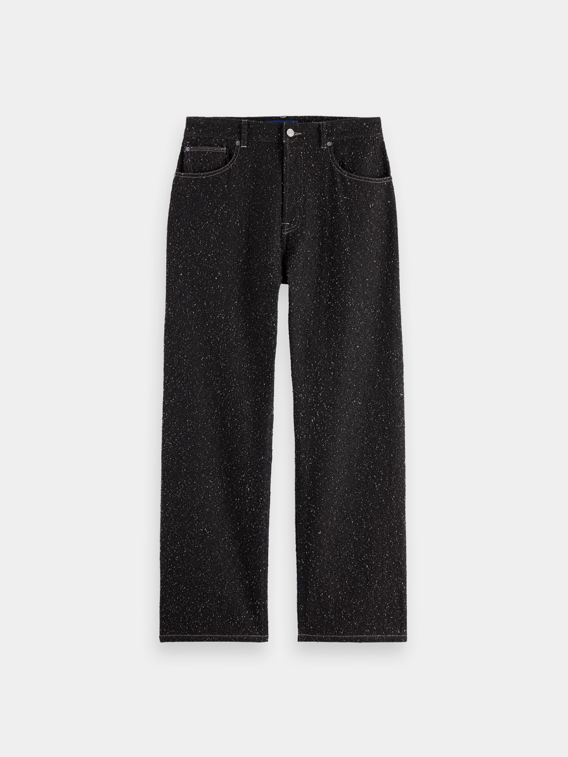 Loose-fit denim jeans by Scotch & Soda with a relaxed style, shown in a front view highlighting the casual fit and classic denim fabric.