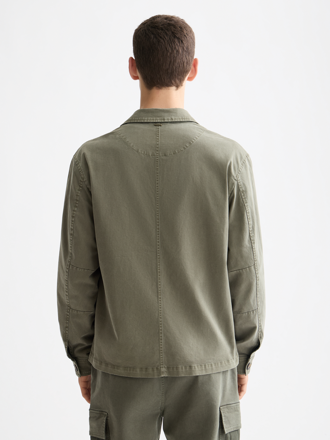 SCOTCH & SODA blazer jacket in dark gray with tailored fit, shown from the back view with classic lapel details.