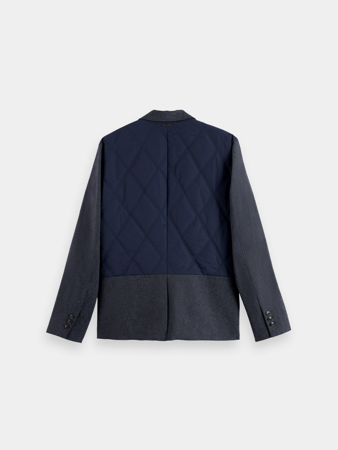 Colorblock padded blazer from Scotch & Soda, featuring a stylish, quilted design and vibrant color blocking for a modern look.