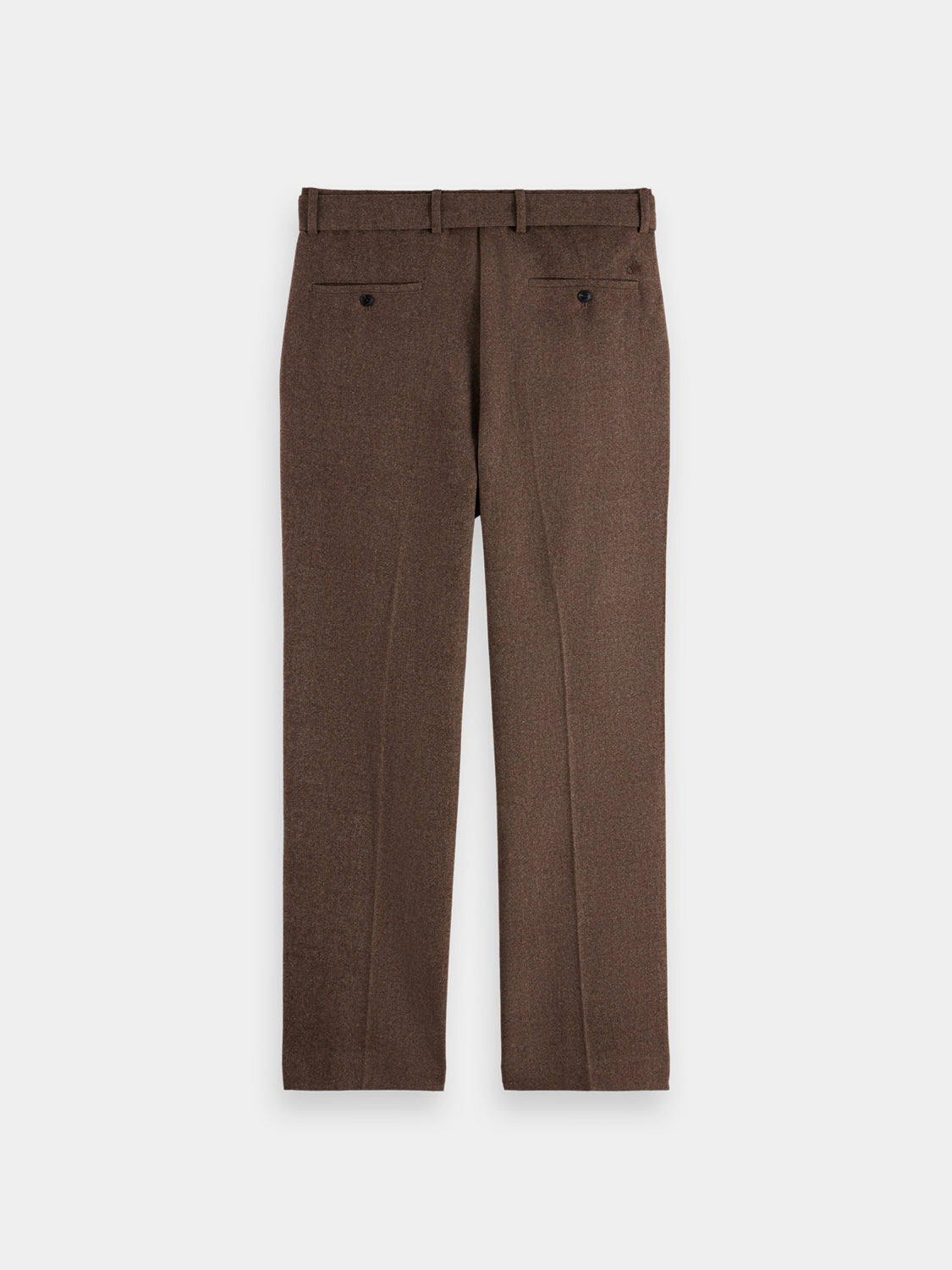 Yarn-dyed Scotch & Soda chinos pants in navy, showing a close-up of the fabric and tailored fit.
