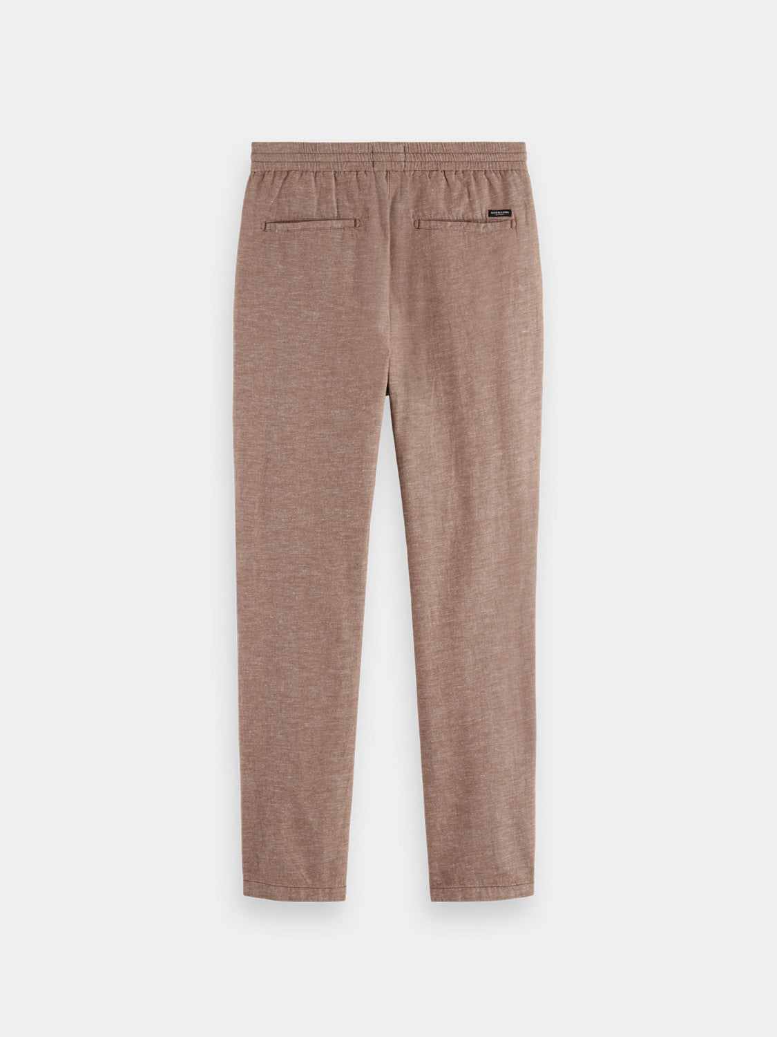 SCOTCH & SODA Warren joggers pants in black fabric, back view showing relaxed fit and comfortable waistband.