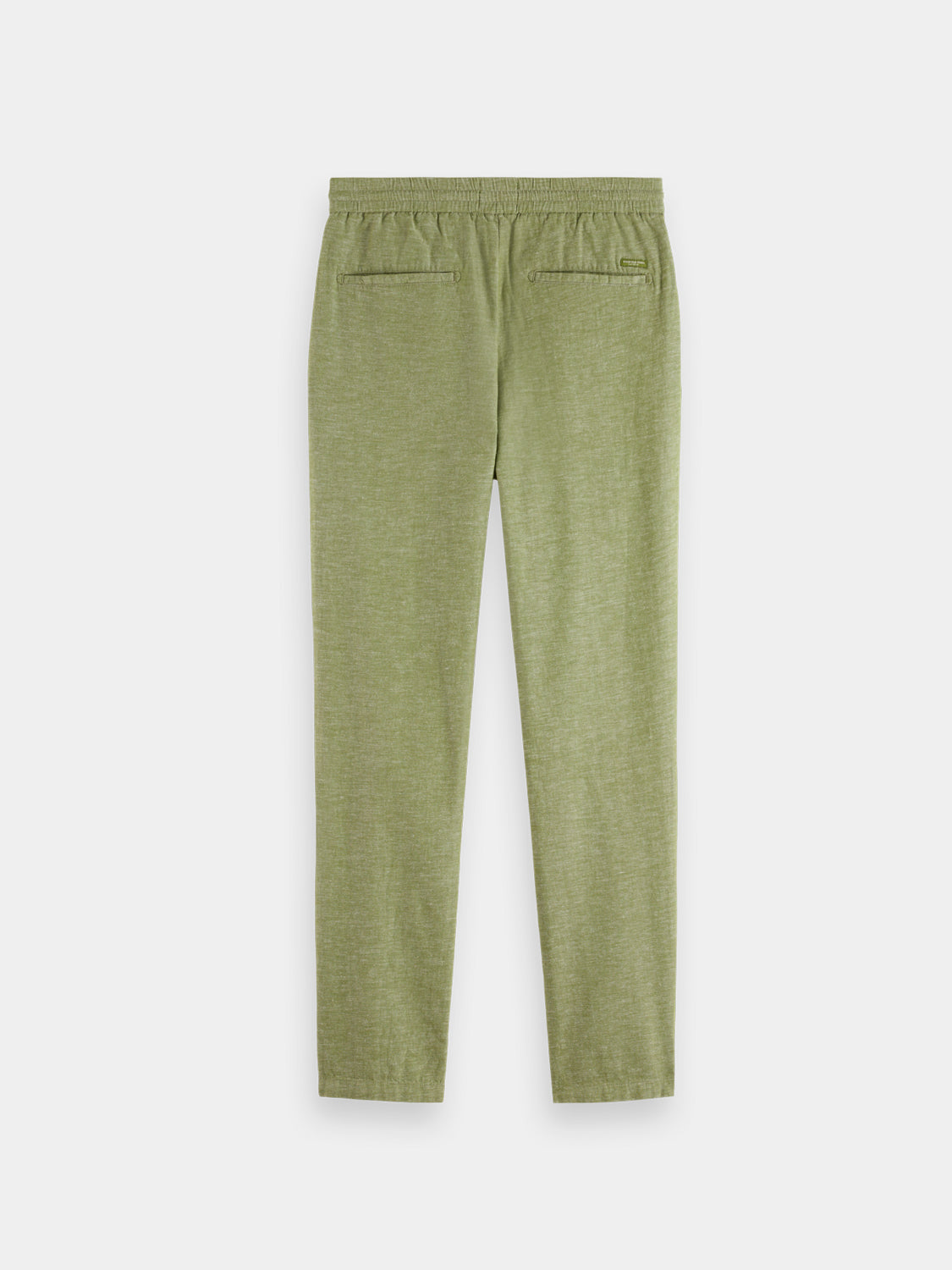 SCOTCH & SODA Warren joggers in black, casual pants with a relaxed fit and elastic waistband, shown from the back.