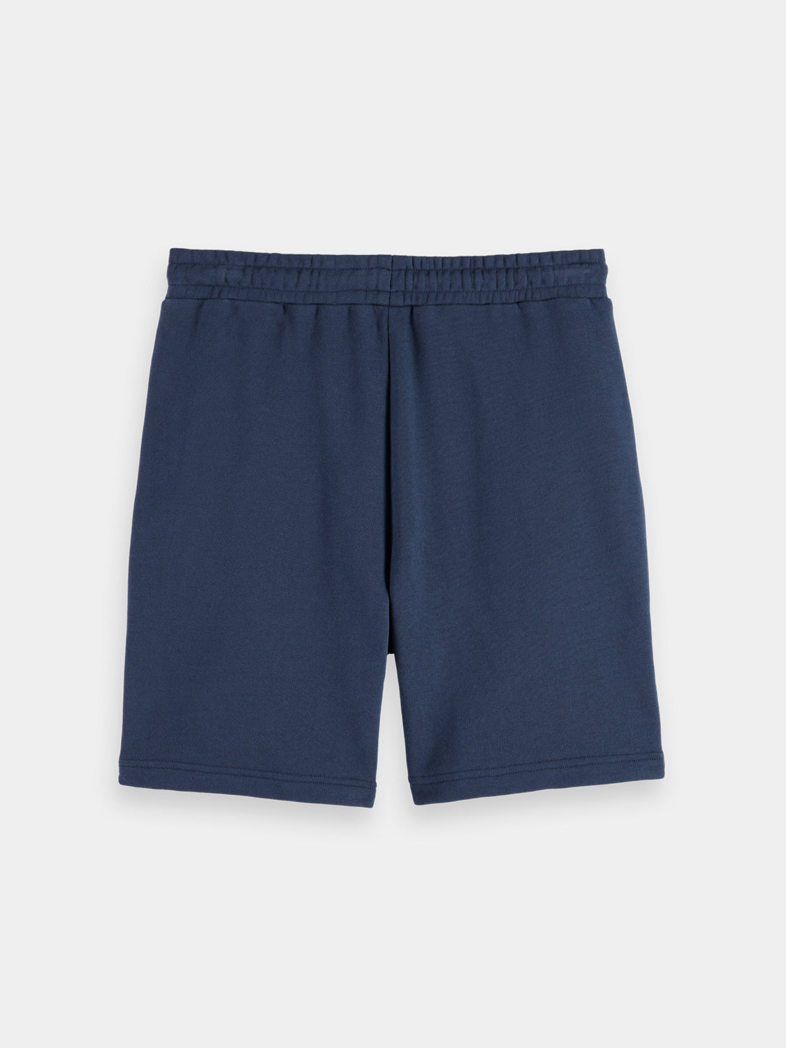 Black logo badge sweatshorts by Scotch & Soda featuring a relaxed fit and casual style, with the brand's logo visible on the front.