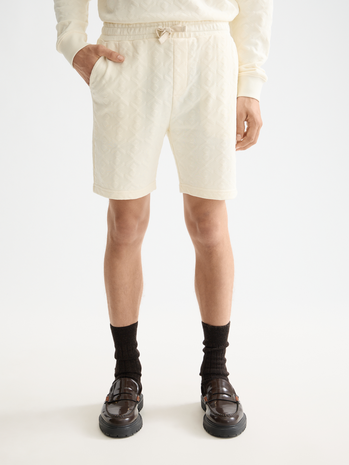 Jacquard terry sweatshorts - Scotch & Soda NZ
