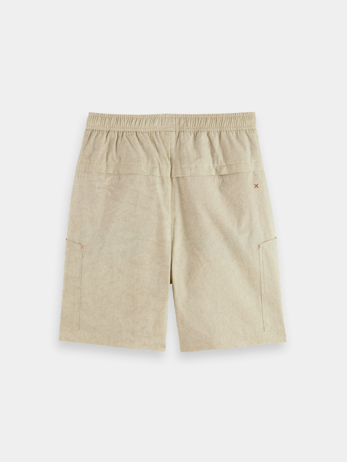 Back view of Scotch & Soda cargo shorts showing multiple pockets and relaxed fit in durable fabric.