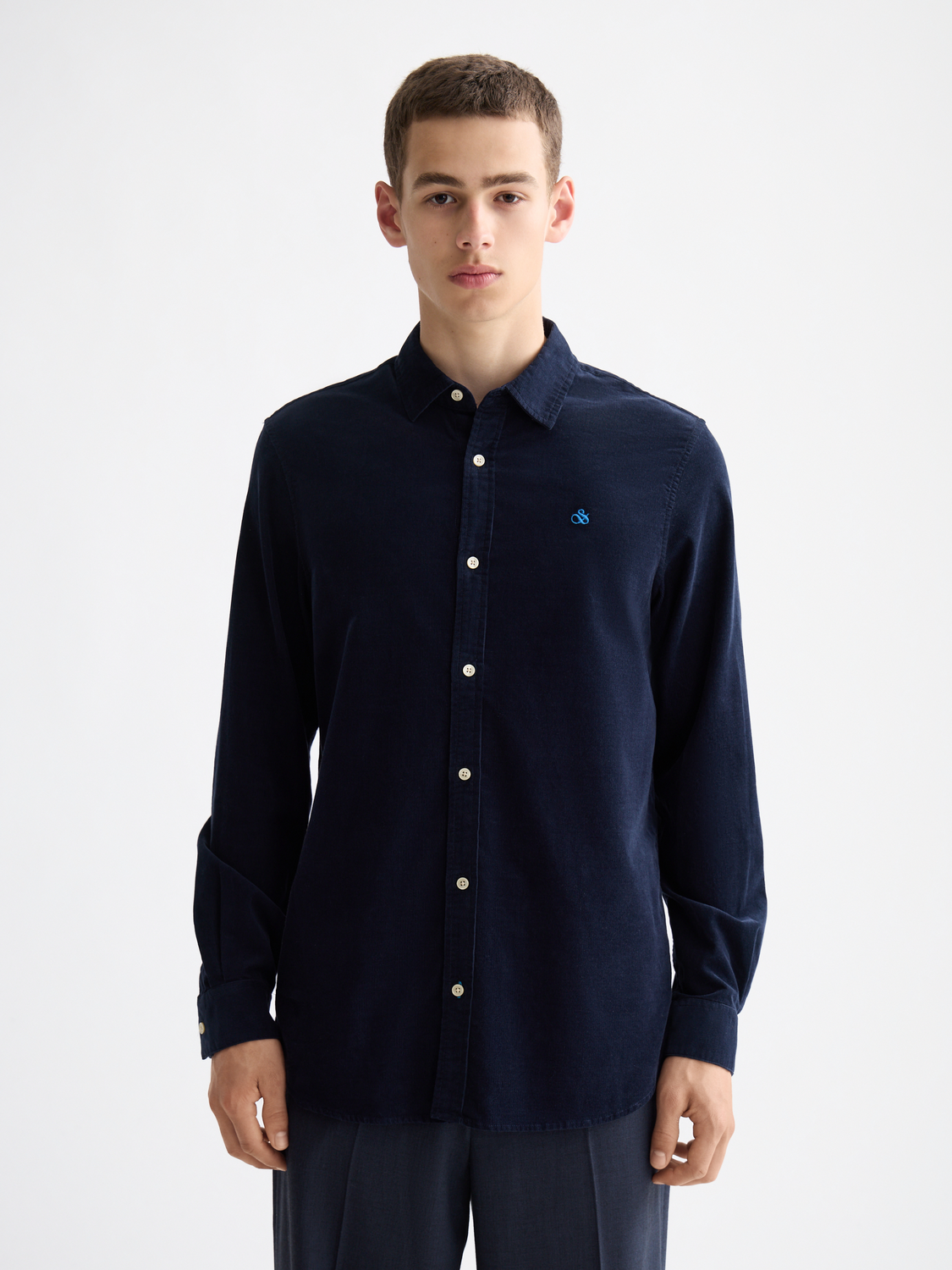 Long sleeve corduroy shirt by Scotch & Soda, featuring a classic fit and textured fabric in a versatile color.
