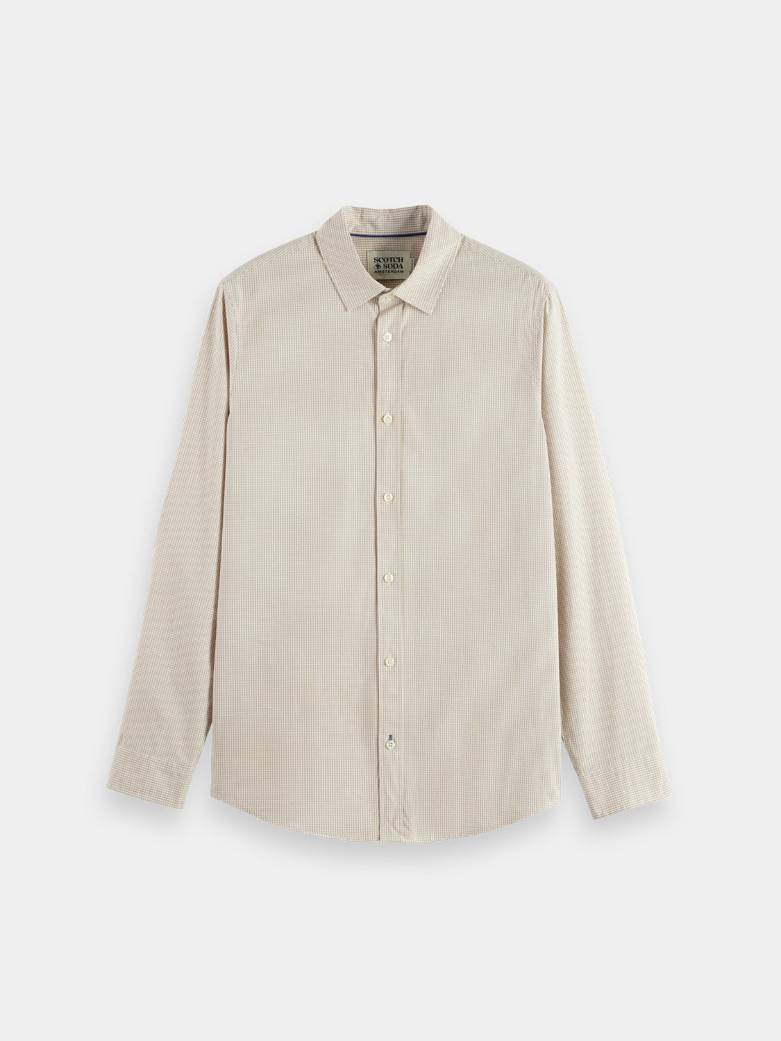 Long-sleeve check poplin shirt by Scotch & Soda, featuring a classic pattern and tailored fit.