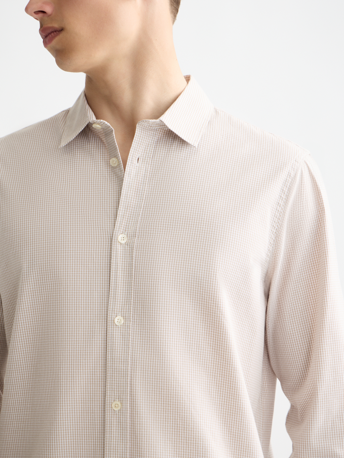 Long sleeve check poplin shirt by Scotch & Soda, featuring a classic pattern and tailored fit.