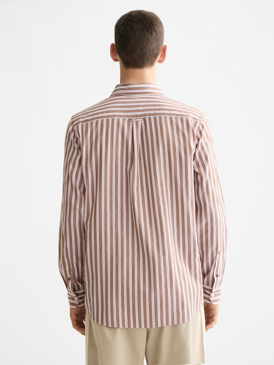 Long sleeve yarn-dyed striped shirt by Scotch & Soda, featuring bold horizontal stripes and a classic collar.