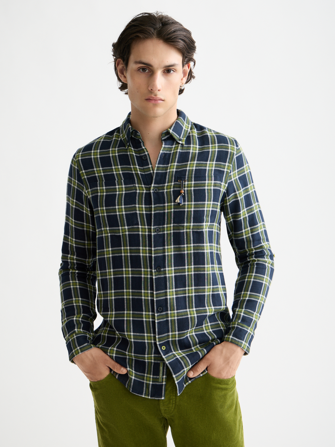 Double face check shirt - Scotch & Soda NZ