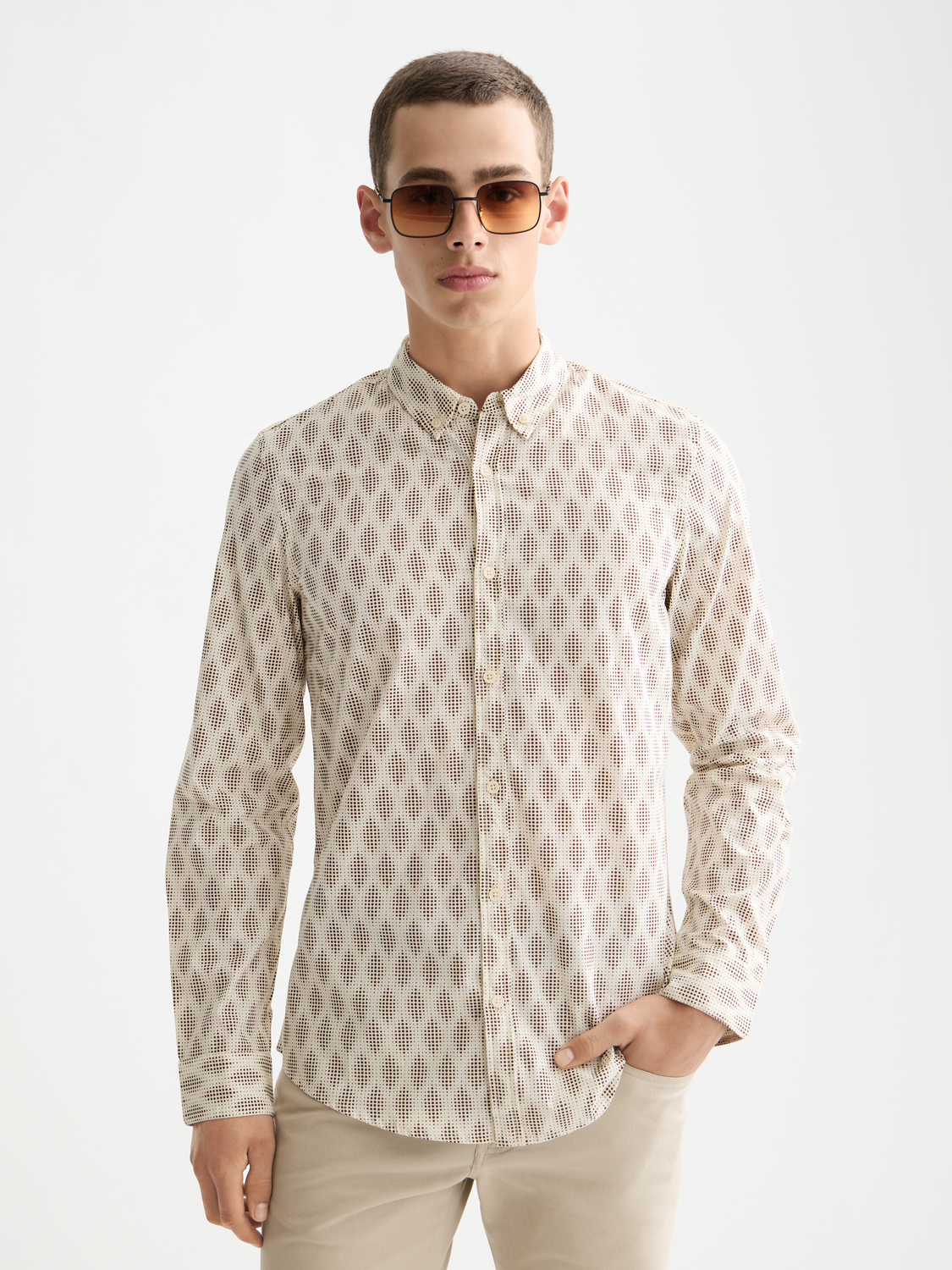 Long sleeve printed shirt by Scotch & Soda featuring vibrant floral patterns on soft fabric.