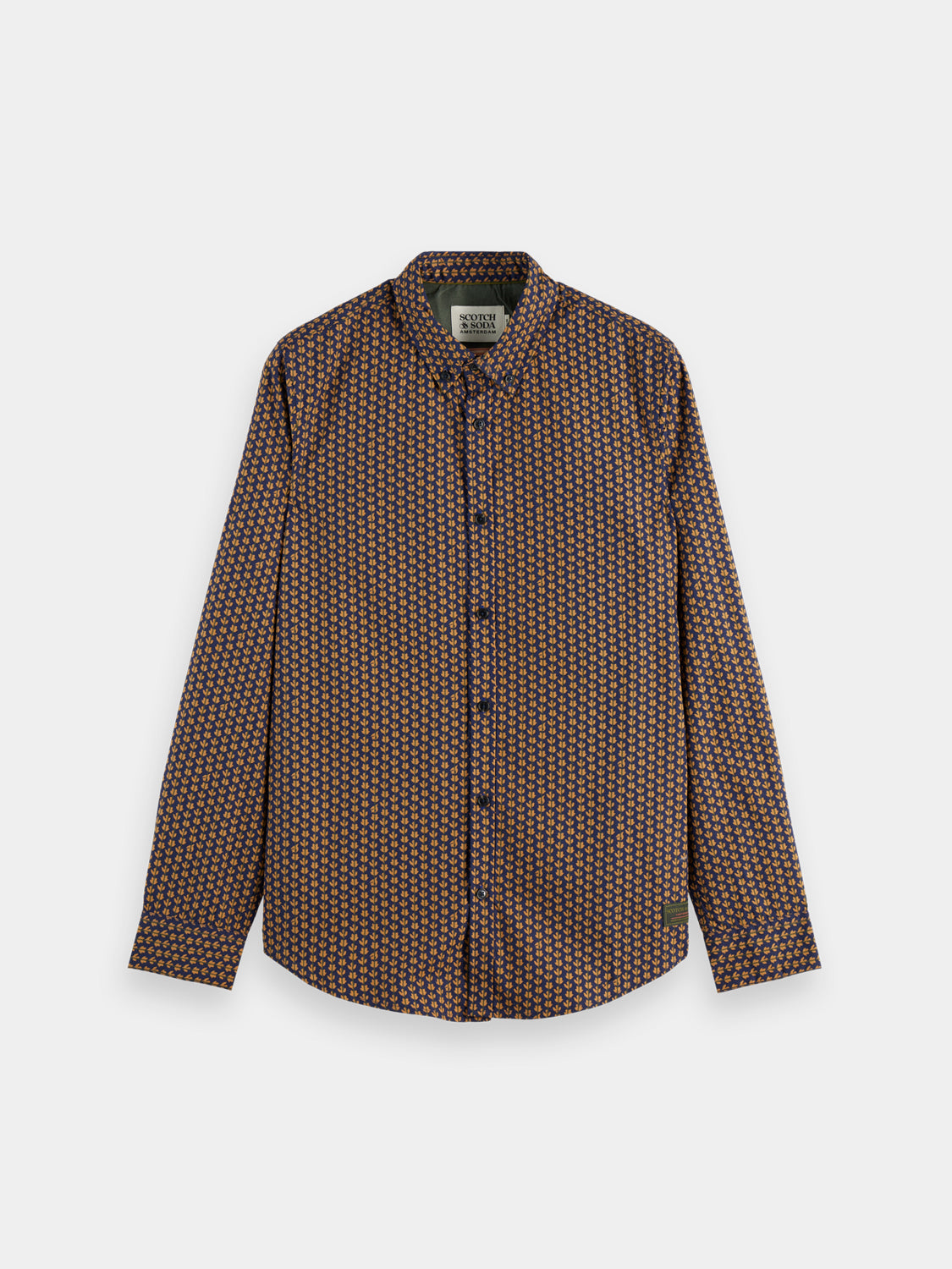 Long sleeve printed shirt by Scotch & Soda featuring a vibrant, stylish design and comfortable fit.