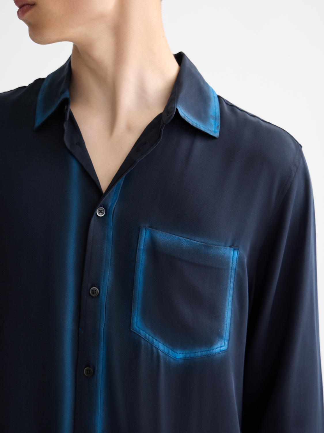 Long sleeve relaxed-fit shirt by Scotch & Soda, showcasing soft fabric, classic collar, and casual style.