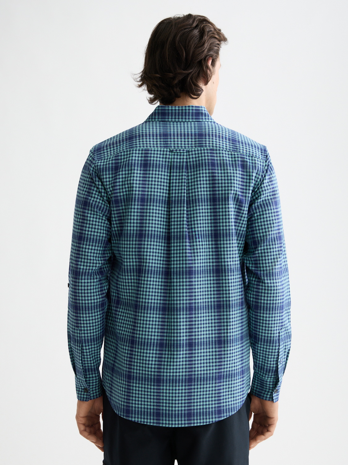 Shadow check double face long sleeve shirt by Scotch & Soda featuring a stylish check pattern and double-faced fabric.