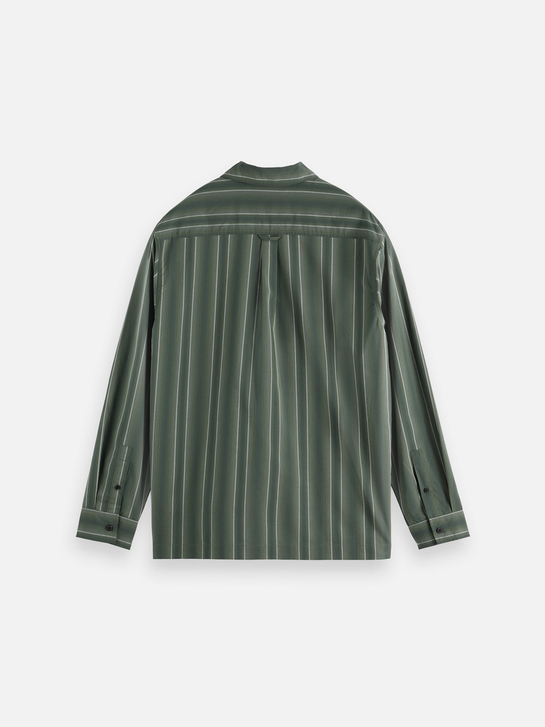 Long-sleeve striped shirt by Scotch & Soda, featuring blue and white horizontal stripes on soft fabric.