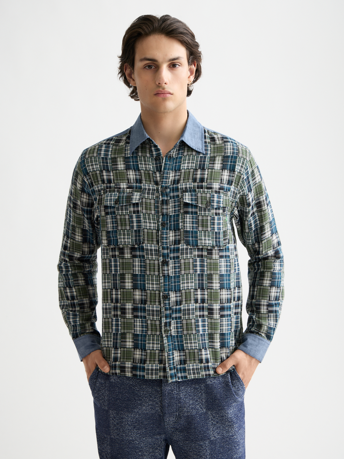 Patchwork flannel shirt - Scotch & Soda NZ