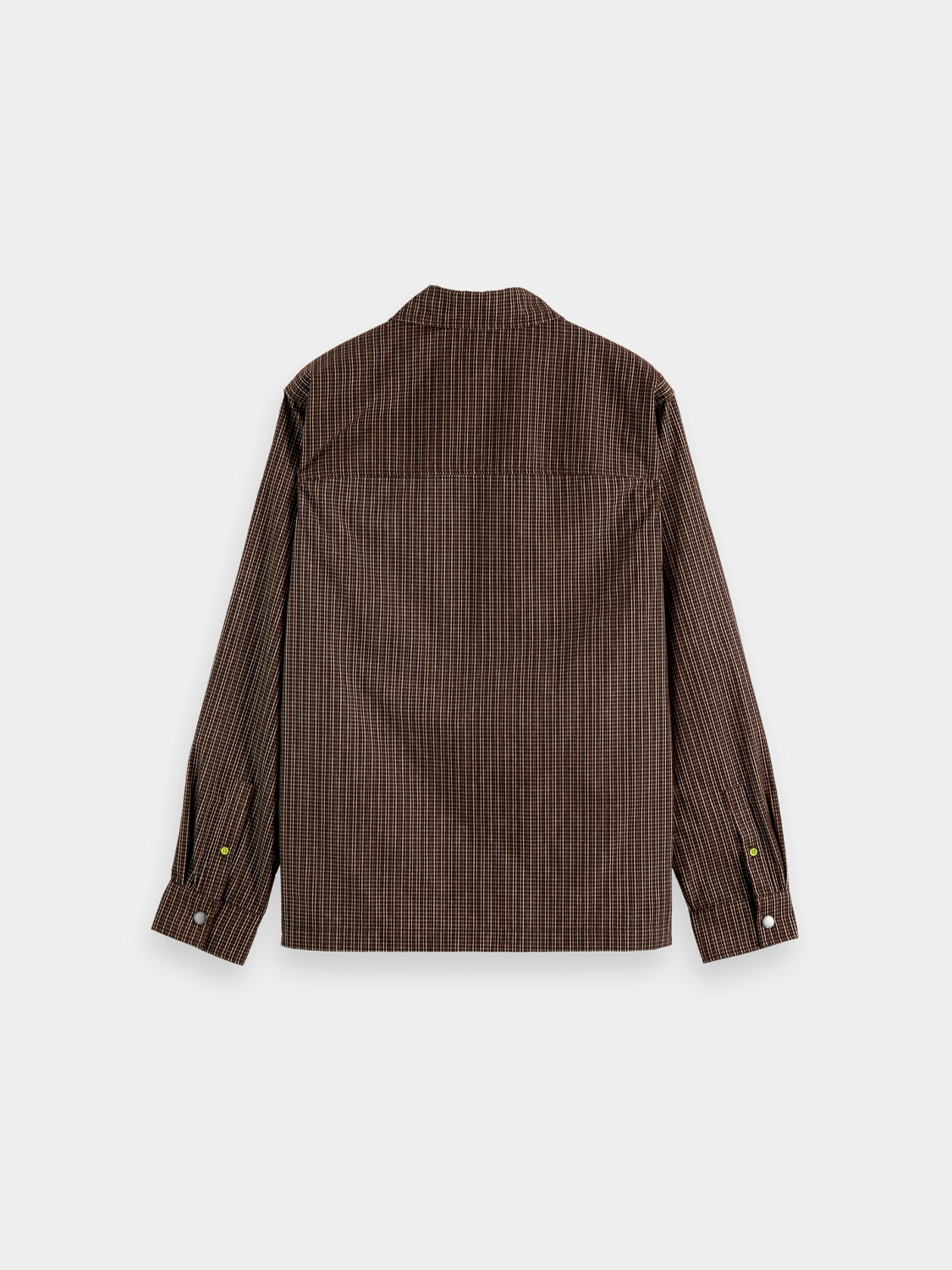 Long-sleeve Scotch & Soda structured shirt in dark fabric, featuring a classic collar and button-down front.