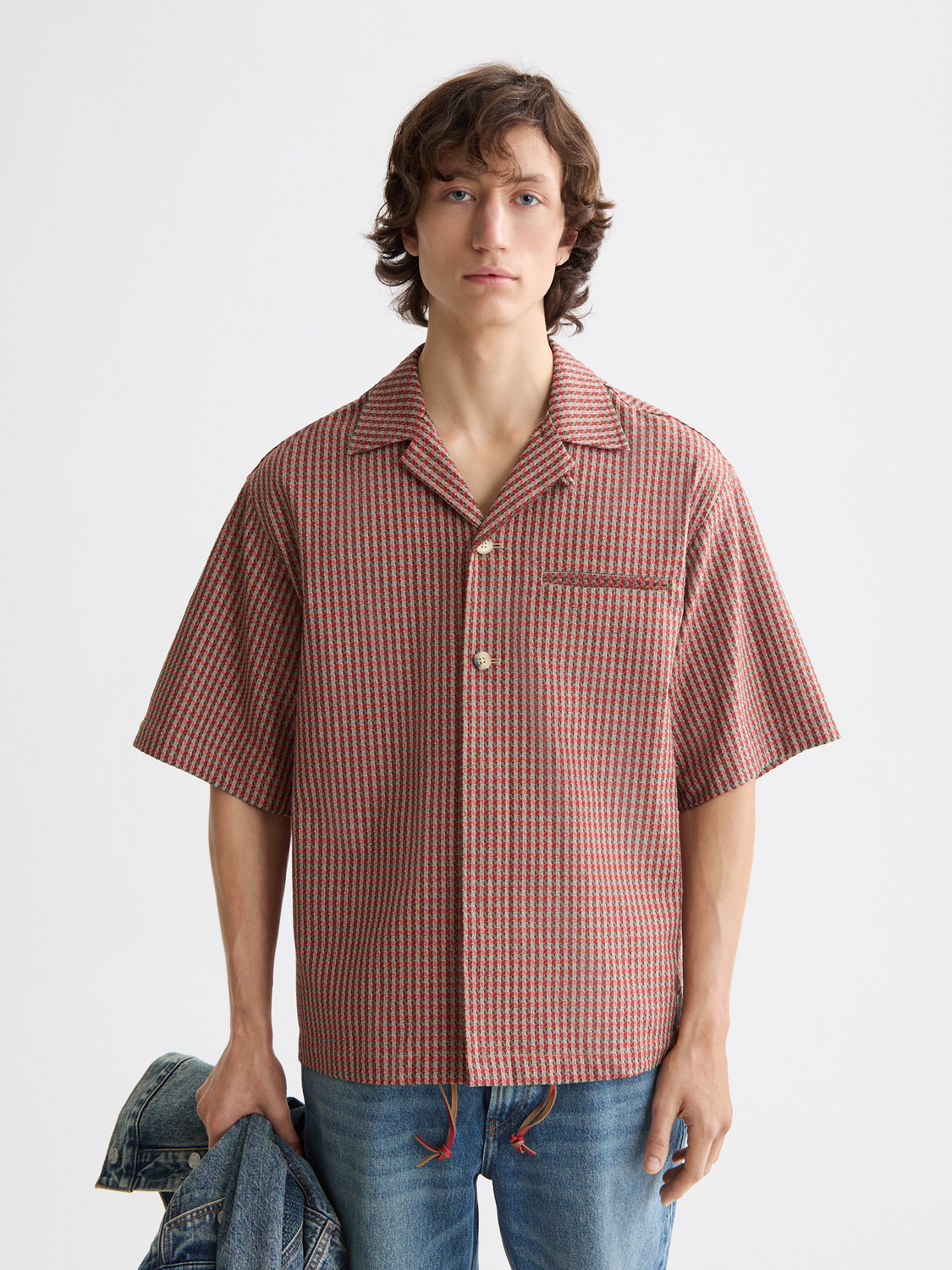 Printed short-sleeved shirt by Scotch & Soda, featuring a stylish design and classic fit, shown on a model.