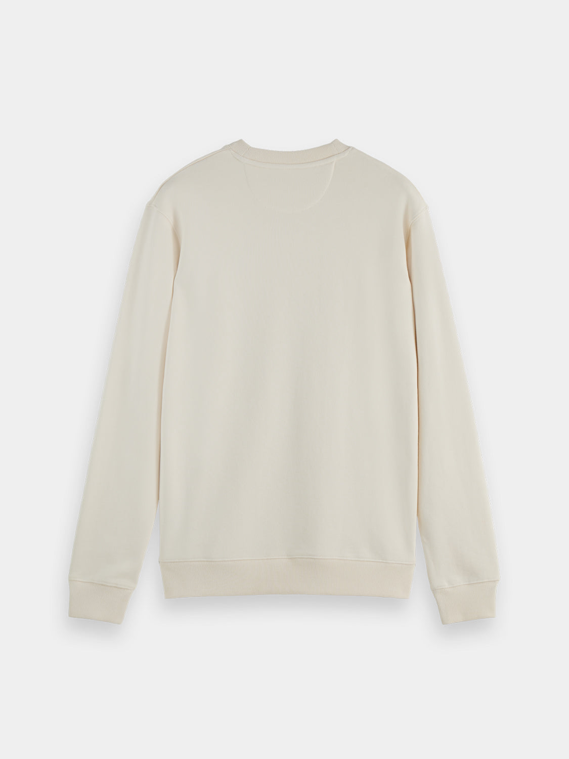 Black logo sweatshirt by Scotch & Soda, showcasing a comfortable cotton sweats with brand emblem on the front.