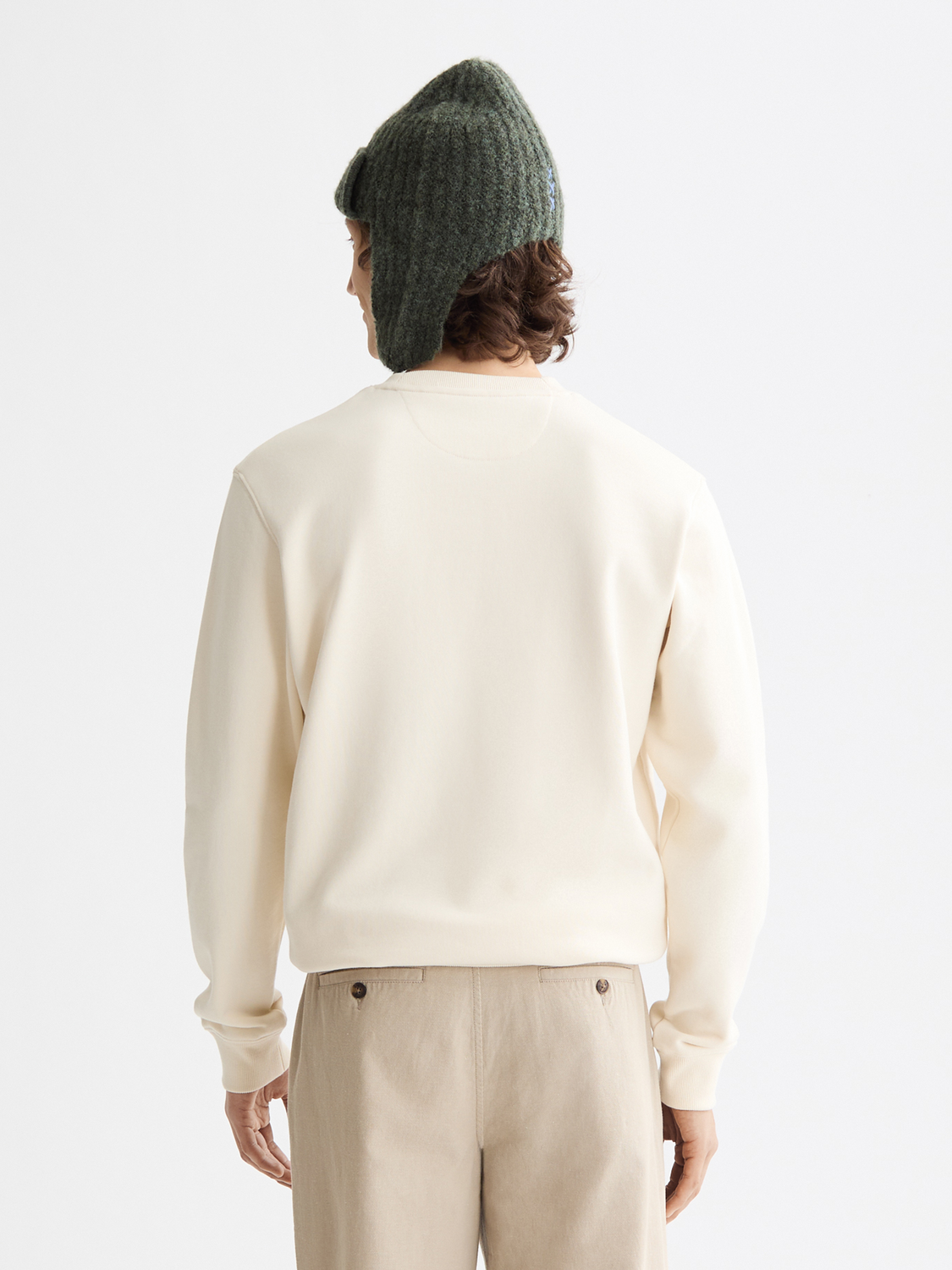 SCOTCH & SODA logo sweatshirt with a front graphic, soft cotton fabric, and casual fit, shown from the back.