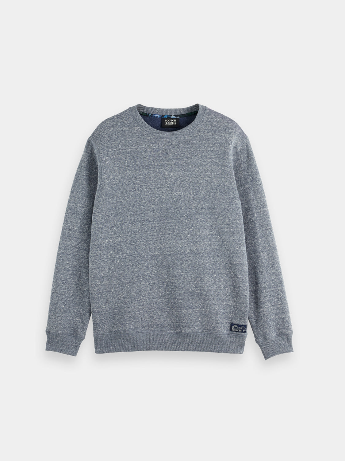 Scotch & Soda melange sweatshirt with a cozy, textured fabric, featuring a relaxed fit and subtle color variation.