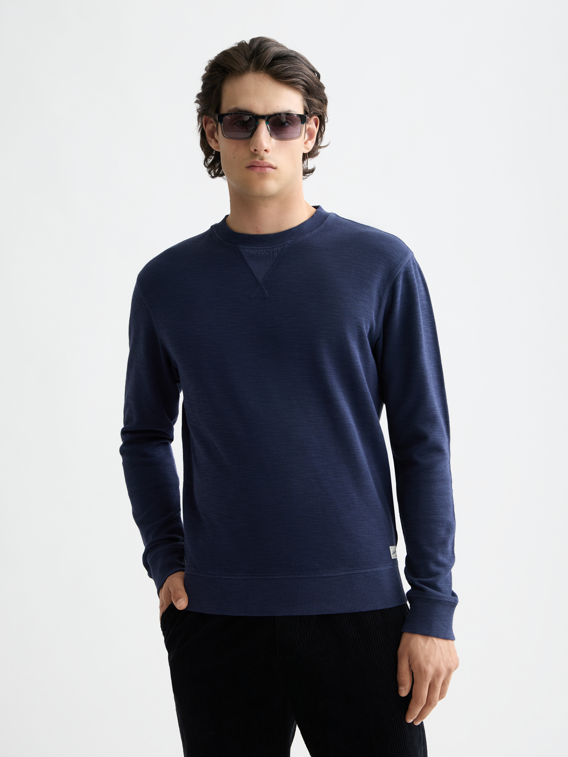 Scotch & Soda garment-dyed sweatshirt with a relaxed fit, featuring a crew neck and soft, vibrant fabric.