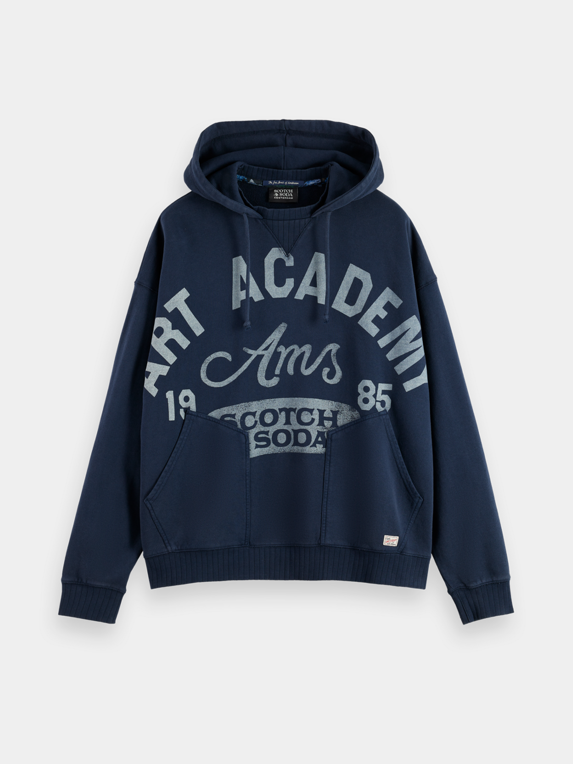 SCOTCH & SODA Artwork hoodie, casual sweat with artistic print, soft fabric, and relaxed fit, ideal for comfortable everyday wear.