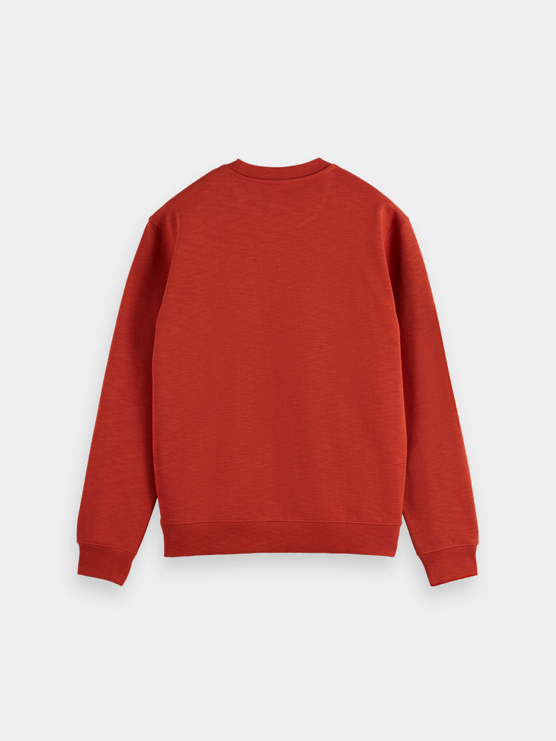 Black Scotch & Soda chest logo sweatshirt with a relaxed fit and ribbed cuffs, casual streetwear style.