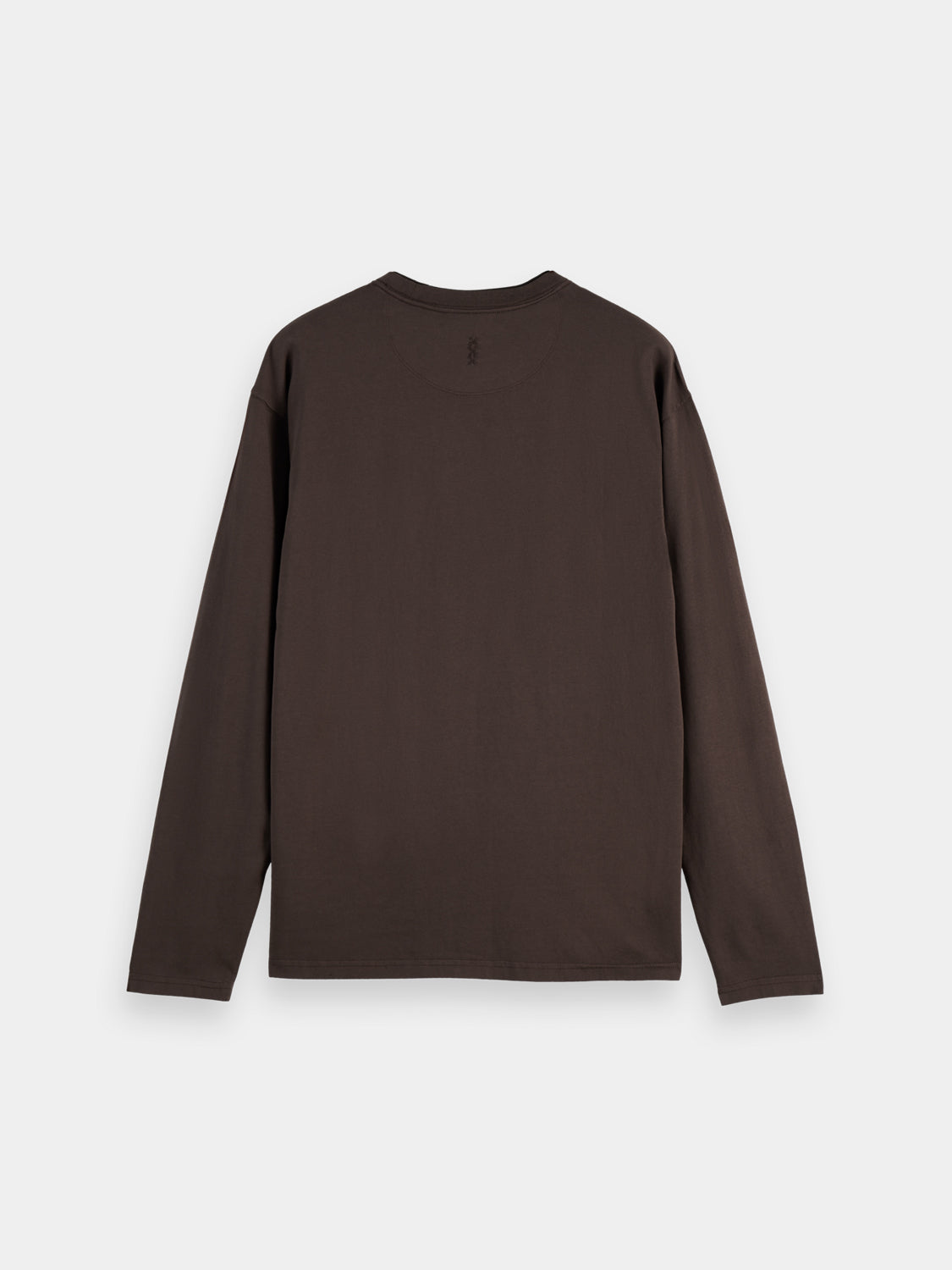 Long-sleeved Scotch & Soda T-shirt in black, showing a comfortable fit and casual style with a crew neckline.