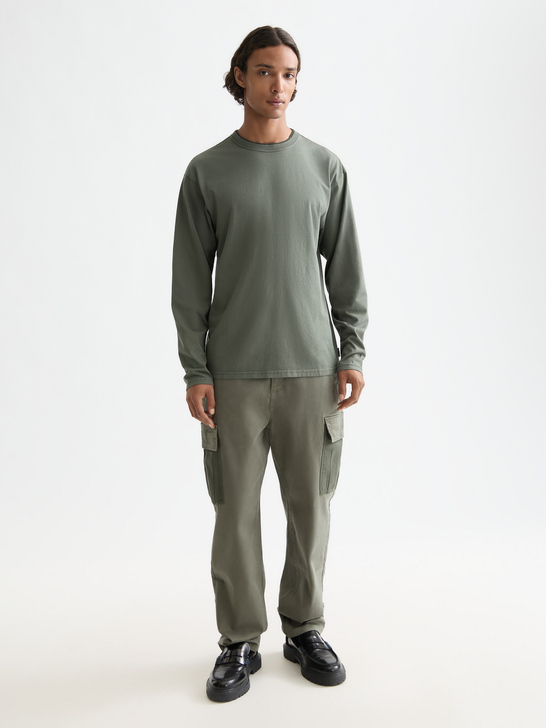 Long-sleeved Scotch & Soda T-shirt with a fitted design and crew neckline, shown in a front view.