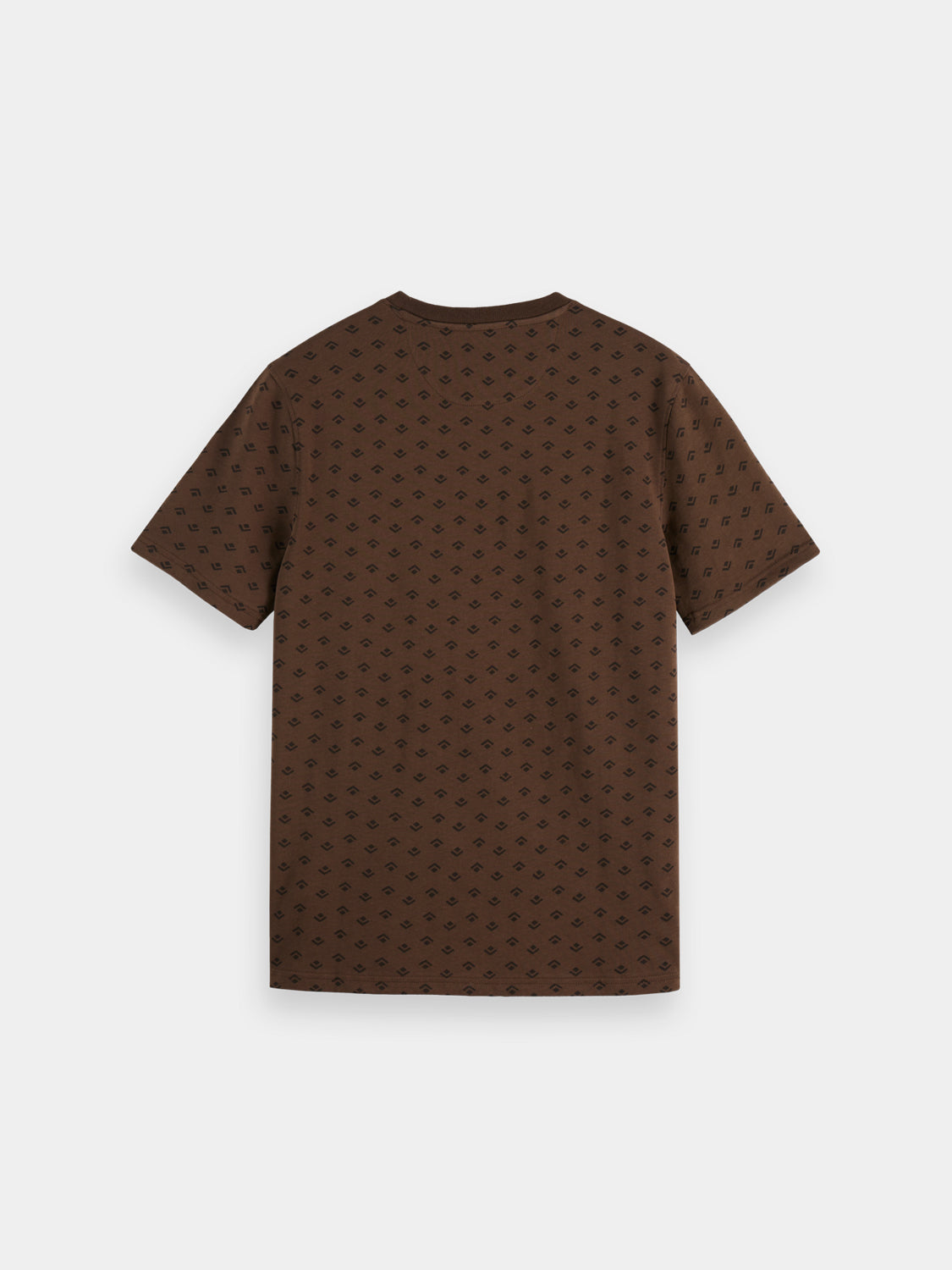 Black printed short-sleeve T-shirt by Scotch & Soda with graphic design on front, casual fit, and soft fabric.