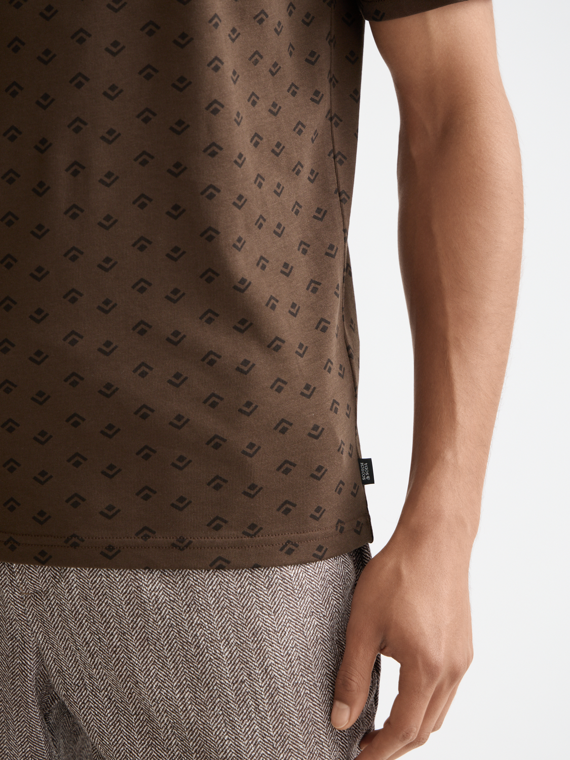 Printed Scotch & Soda short sleeve T-shirt with colorful graphic design on soft cotton fabric.