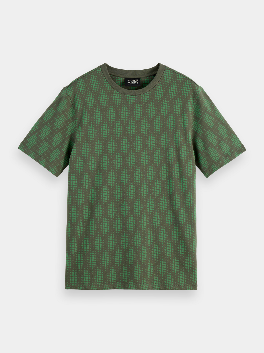 Printed Scotch & Soda short sleeve T-shirt with colorful graphic design on front.