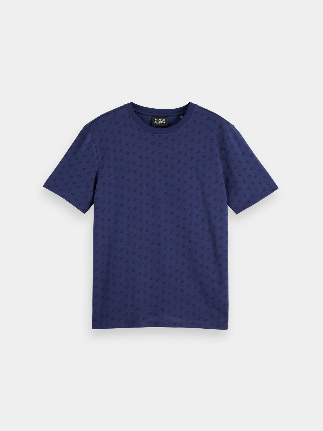 Printed SCOTCH & SODA short sleeve t-shirt with colorful graphic design on white fabric.