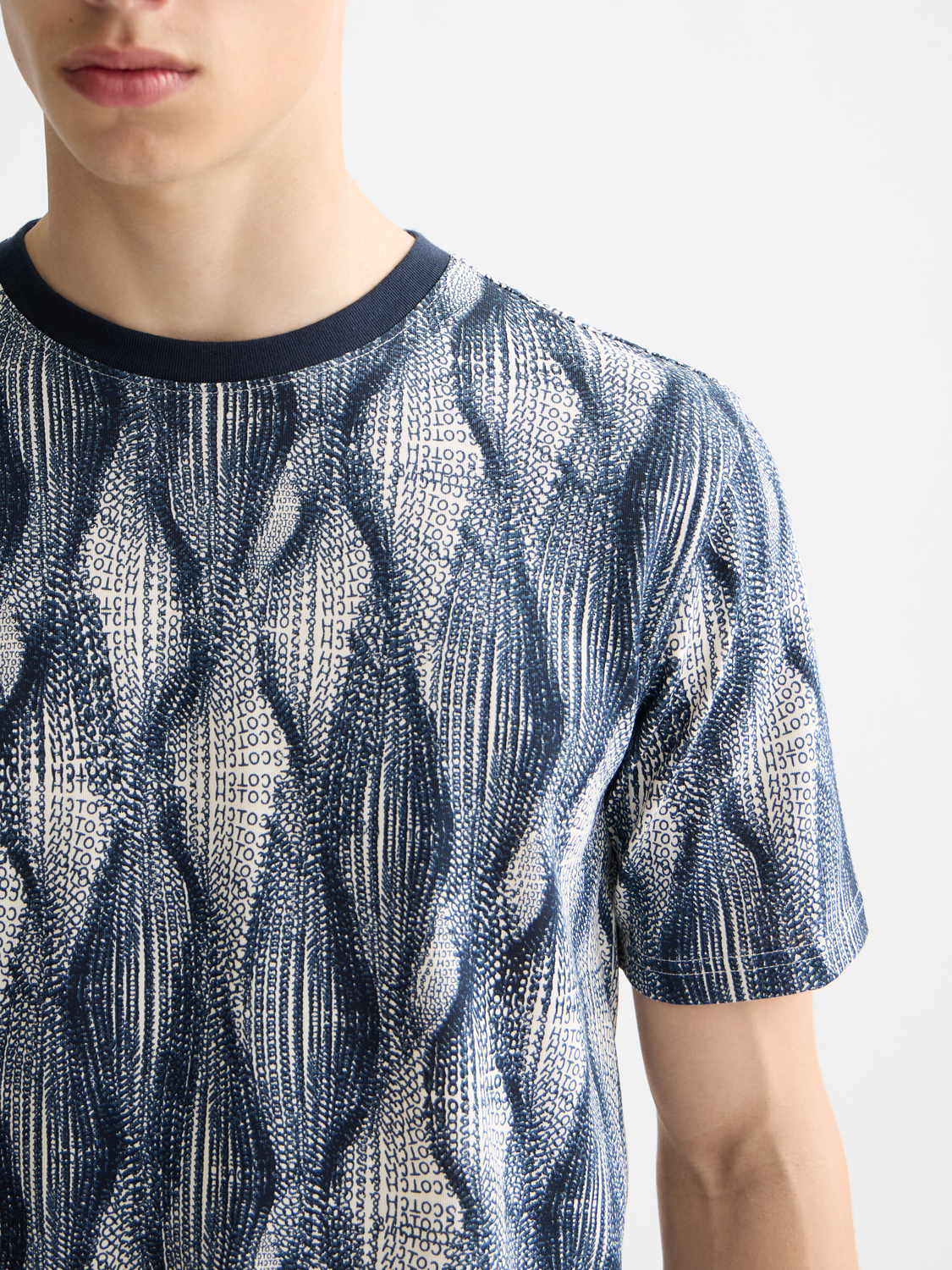 Printed S/S T-shirt by Scotch & Soda featuring colorful graphic design on a casual cotton tee.
